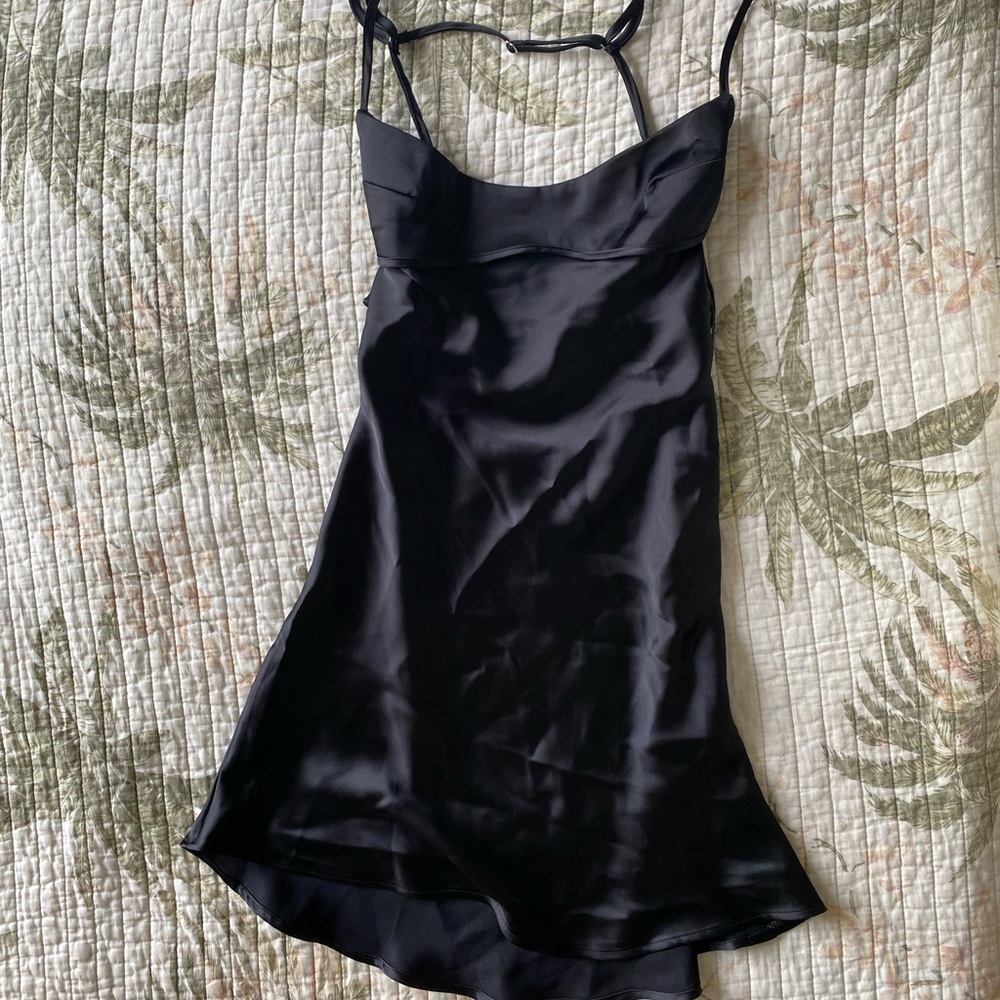 NWT Zara black satin dress sz S